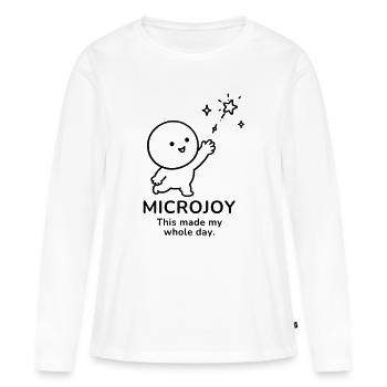 Microjoy – This Made My Whole Day | Happy Mood - Frauen Premium Bio Langarmshirt - Weiß - Vorne - Julia (174cm)