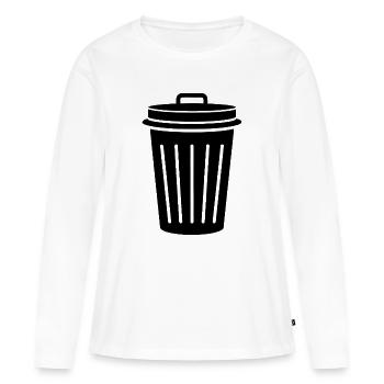 Mülleimer - Frauen Premium Bio Langarmshirt - Weiß - Vorne - Julia (174cm)