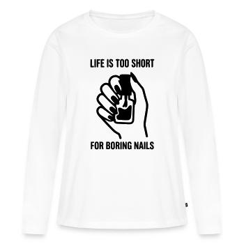 Conception des ongles et ongles - T-shirt manches longues Premium bio Femme - blanc - Devant - Julia (174cm)