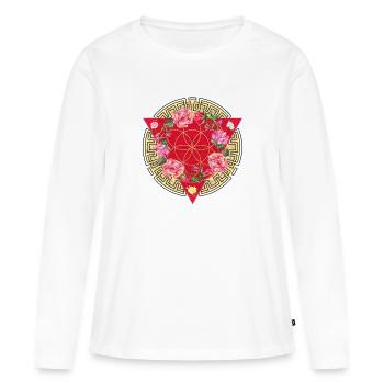 abstract rose 01 - Women's Premium Organic Long Sleeve Shirt - white - Front - Julia (174cm)