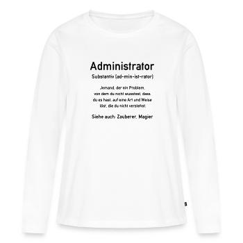 Administrator - Admin - In allen Vector Farben - Frauen Premium Bio Langarmshirt - Weiß - Vorne - Julia (174cm)