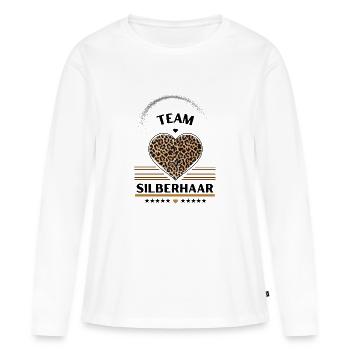 TEAM SILBERHAAR 1 - Frauen Premium Bio Langarmshirt - Weiß - Vorne - Julia (174cm)