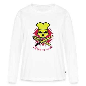 born_to_cook_3c - Frauen Premium Bio Langarmshirt - Weiß - Vorne - Julia (174cm)