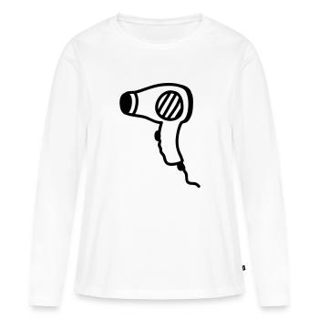 Sèche-cheveux - Sèche-cheveux - Ligne - T-shirt manches longues Premium bio Femme - blanc - Devant - Julia (174cm)