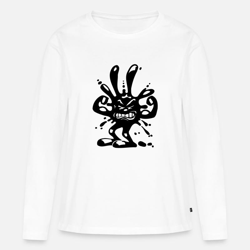 virus fleck - Frauen Premium Bio Langarmshirt - Weiß