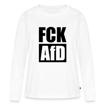 Fuck AFD - Frauen Premium Bio Langarmshirt - Weiß - Vorne - Julia (174cm)