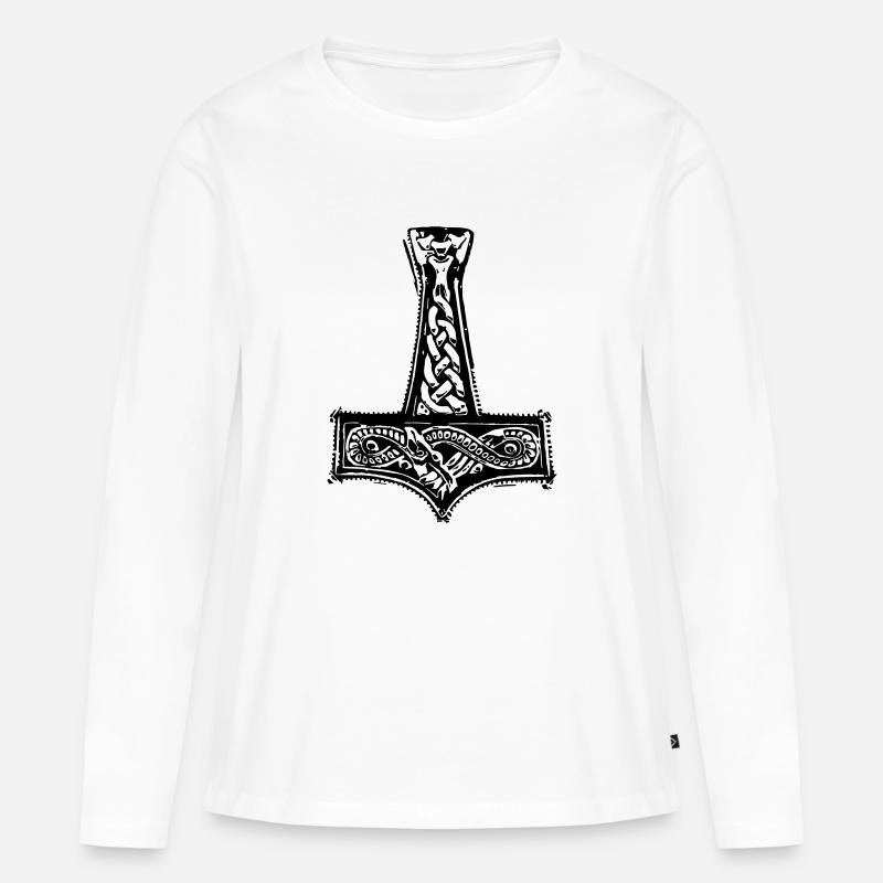 mjolnir - Frauen Premium Bio Langarmshirt - Weiß
