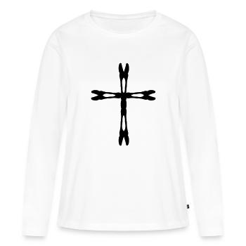 cross x_vec_1 enfr - T-shirt manches longues Premium bio Femme - blanc - Devant - Julia (174cm)