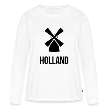 Moulin à vent Hollandais - T-shirt manches longues Premium bio Femme - blanc - Devant - Julia (174cm)