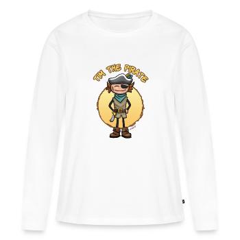 Tim the pirate - T-shirt manches longues Premium bio Femme - blanc - Devant - Julia (174cm)
