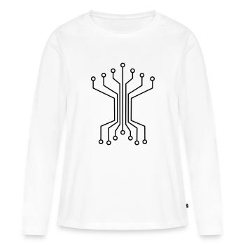 Baum digital - Frauen Premium Bio Langarmshirt - Weiß - Vorne - Julia (174cm)