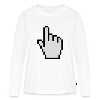 Mauszeiger - Frauen Premium Bio Langarmshirt - Weiß - Vorne - Julia (174cm)