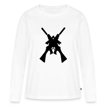 fusil fucile rifle gun mitraillette2 sub - T-shirt manches longues Premium bio Femme - blanc - Devant - Julia (174cm)