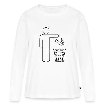Arrêter de fumer - T-shirt manches longues Premium bio Femme - blanc - Devant - Julia (174cm)