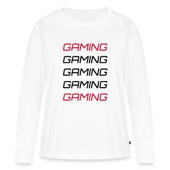 Gaming Gaming Gaming Gaming Gaming - Frauen Premium Bio Langarmshirt - Weiß - Vorne - Julia (174cm)
