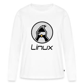 linux - T-shirt manches longues Premium bio Femme - blanc - Devant - Julia (174cm)