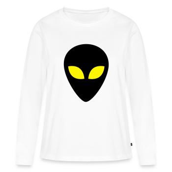 Alien - T-shirt manches longues Premium bio Femme - blanc - Devant - Julia (174cm)