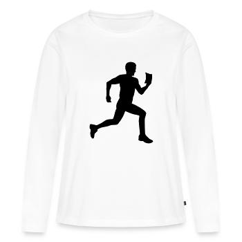 Course d'orientation - T-shirt manches longues Premium bio Femme - blanc - Devant - Julia (174cm)