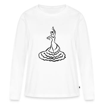 Flamenco - T-shirt manches longues Premium bio Femme - blanc - Devant - Julia (174cm)