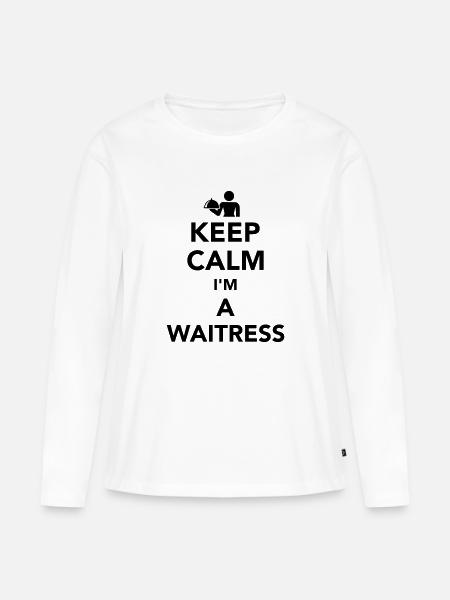 Kellnerin - Frauen Premium Bio Langarmshirt - Weiß