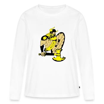 wikinger - Frauen Premium Bio Langarmshirt - Weiß - Vorne - Julia (174cm)