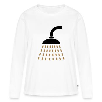 shower - T-shirt manches longues Premium bio Femme - blanc - Devant - Julia (174cm)