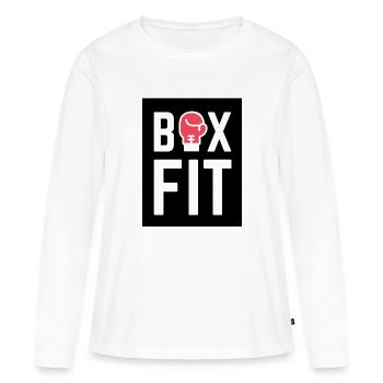 Boxen - Frauen Premium Bio Langarmshirt - Weiß - Vorne - Julia (174cm)