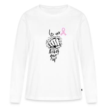 Breast cancer - Women's Premium Organic Long Sleeve Shirt - white - Front - Julia (174cm)