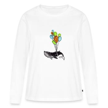 Oh Whale, Funny Animal, Cartoon - T-shirt manches longues Premium bio Femme - blanc - Devant - Julia (174cm)