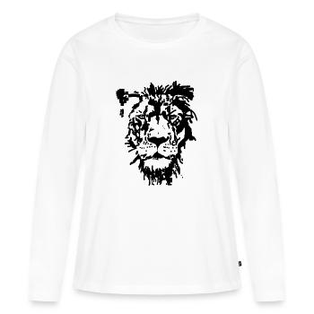 Lion - T-shirt manches longues Premium bio Femme - blanc - Devant - Julia (174cm)