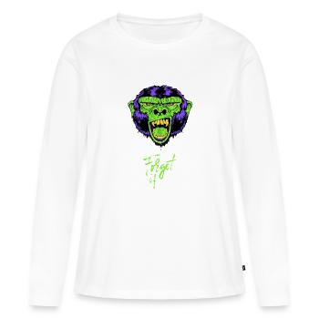 Neon Chimp Pop Art Graphic Design - Women's Premium Organic Long Sleeve Shirt - white - Front - Julia (174cm)