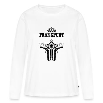 Francfort - T-shirt manches longues Premium bio Femme - blanc - Devant - Julia (174cm)