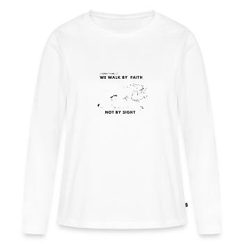 Jésus-Christ,Jésus-Christ,Jésus-Christ,Jésus-Christ - T-shirt manches longues Premium bio Femme - blanc - Devant - Julia (174cm)