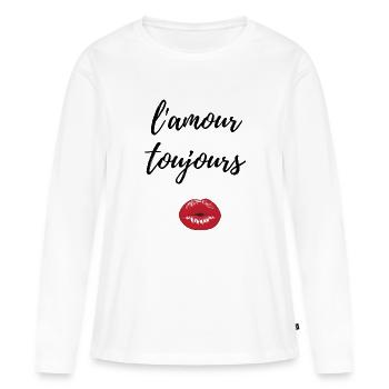 l amour toujours - Women's Premium Organic Long Sleeve Shirt - white - Front - Julia (174cm)