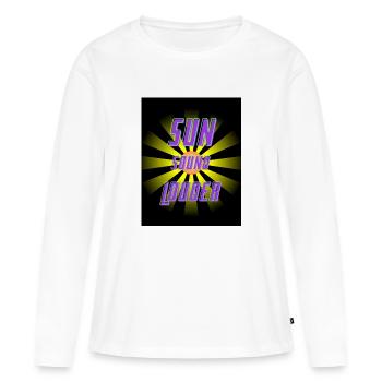 SUN SOUND LOUDER SOMMER - Frauen Premium Bio Langarmshirt - Weiß - Vorne - Julia (174cm)