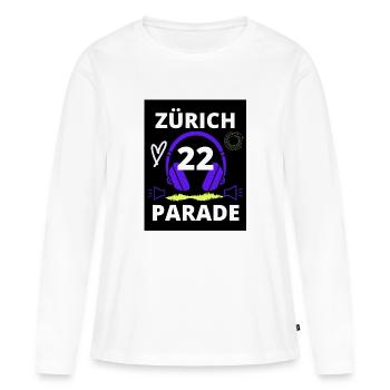 Zürich Parade 22, Zuerich Parade 22, - Frauen Premium Bio Langarmshirt - Weiß - Vorne - Julia (174cm)