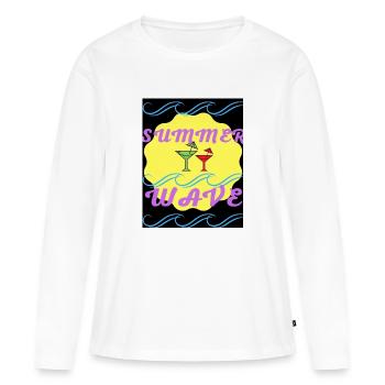 Summer Wave Design Cool - Women's Premium Organic Long Sleeve Shirt - white - Front - Julia (174cm)