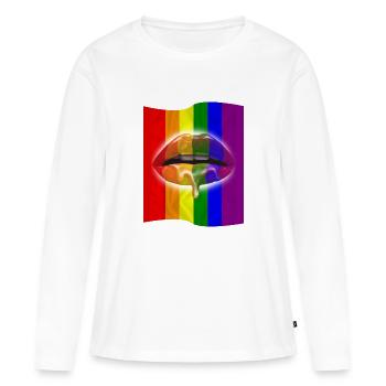 Amour LGBT sincère et véritable - T-shirt manches longues Premium bio Femme - blanc - Devant - Julia (174cm)