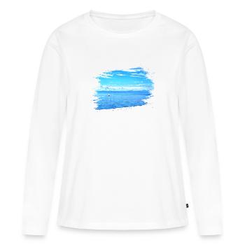 Voilier sur le lac de Constance - T-shirt manches longues Premium bio Femme - blanc - Devant - Julia (174cm)