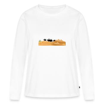 Desert - T-shirt manches longues Premium bio Femme - blanc - Devant - Julia (174cm)