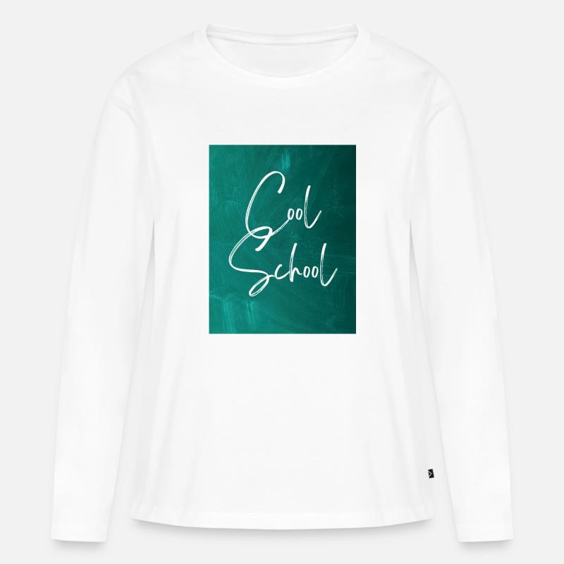 Cool School - Frauen Premium Bio Langarmshirt - Weiß