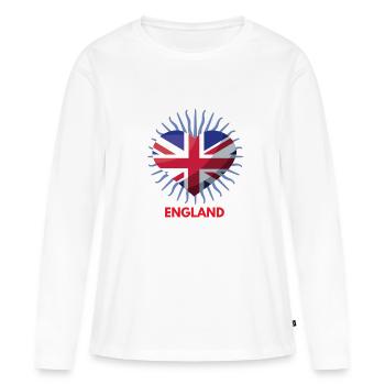 Coupe du Monde au Qatar J’adore l’Angleterre Produits dérivés - T-shirt manches longues Premium bio Femme - blanc - Devant - Julia (174cm)