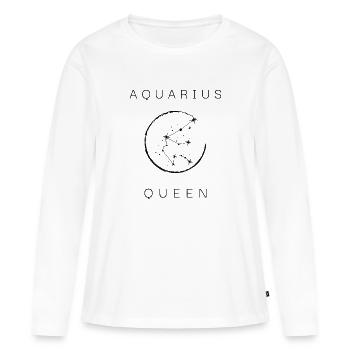 Reine du Verseau - T-shirt manches longues Premium bio Femme - blanc - Devant - Julia (174cm)