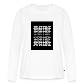 signe zodiaque la positivité - T-shirt manches longues Premium bio Femme - blanc - Devant - Julia (174cm)