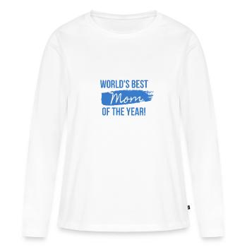 La meilleure maman de l’année au monde! - T-shirt manches longues Premium bio Femme - blanc - Devant - Julia (174cm)