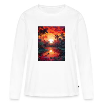 Amazonas Streetwear nature Exotic Design - Frauen Premium Bio Langarmshirt - Weiß - Vorne - Julia (174cm)