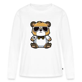 Eric der Bär - Frauen Premium Bio Langarmshirt - Weiß - Vorne - Julia (174cm)