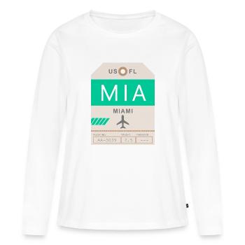 Flughafen Miami 1950 - Frauen Premium Bio Langarmshirt - Weiß - Vorne - Julia (174cm)