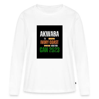 Coupe d’Afrique 2023 - T-shirt manches longues Premium bio Femme - blanc - Devant - Julia (174cm)