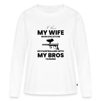 Paintball Airsoft - T-shirt manches longues Premium bio Femme - blanc - Devant - Julia (174cm)